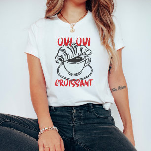 T-shirt Oui Oui Croissant – Petit-déjeuner français café m