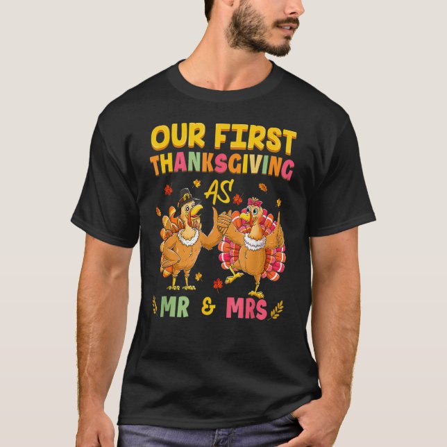 T-shirt Our First Thanksgiving M. et Mme Couple Married 2 (Devant)