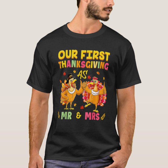 T-shirt Our First Thanksgiving M. et Mme Couple Married 2 (Devant)