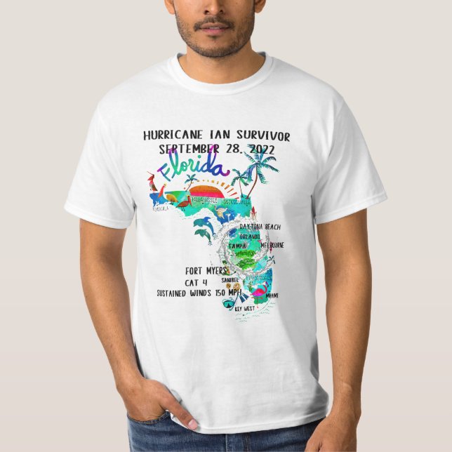 T-shirt Ouragan Ian Survivor (Devant)