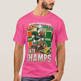 T-shirt Ouragans de Miami Noir Dos à Dos Champions d'État