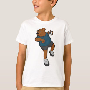 T-shirt Ours à Handball joueur avec Handball