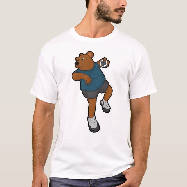 T-shirt Ours à Handball joueur avec Handball (Devant)
