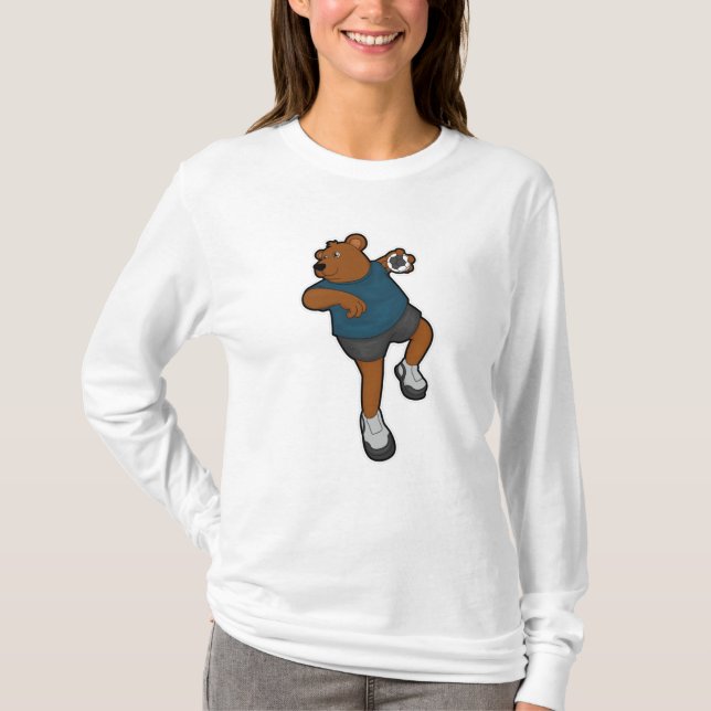T-shirt Ours à Handball joueur avec Handball (Devant)