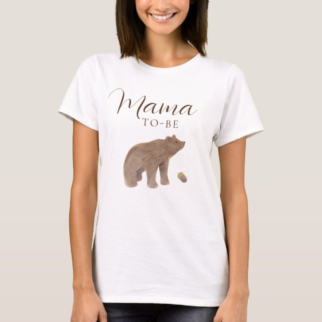 T-shirt Ours animal forestier Baby shower d'automne Mama s (Devant)