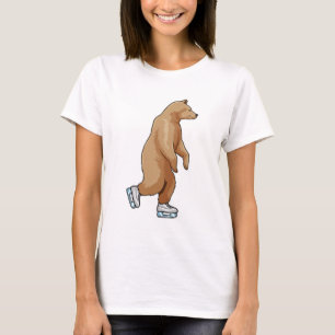 T-shirt Ours au patinage sur glace avec patins sur glace