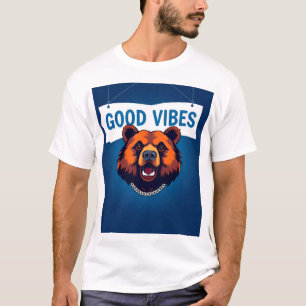 T-shirt Ours aux couleurs vives et texte Good Vibes