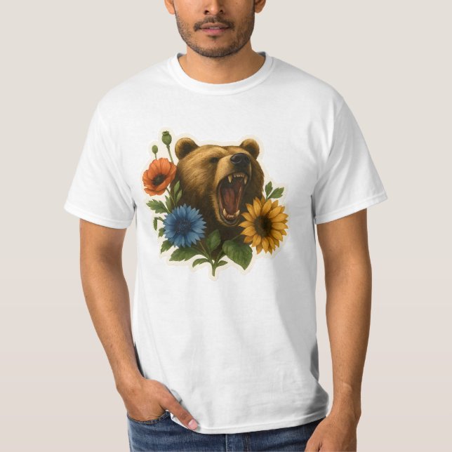 T-shirt Ours aux fleurs (Devant)