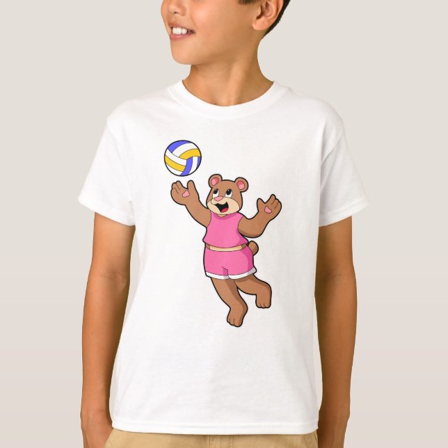 T-shirt Ours aux sports de volleyball (Devant)