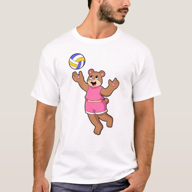 T-shirt Ours aux sports de volleyball (Devant)