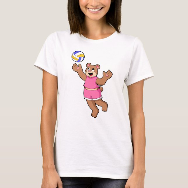 T-shirt Ours aux sports de volleyball (Devant)
