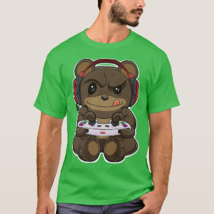 T-shirt Ours Avec Contrôleur De Jeu I Drôle Jeu I Gamer