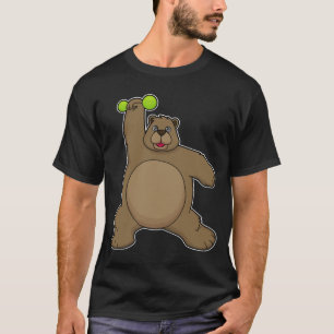T-shirt Ours avec haltère au fitness yoga