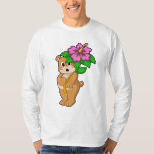 T-shirt Ours avec Hibiscus aux fleurs