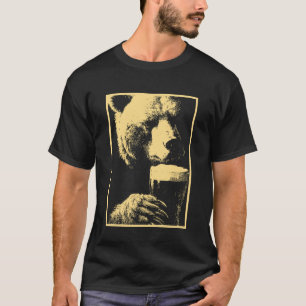 T-shirt Ours avec humour de boisson animale de bière pour