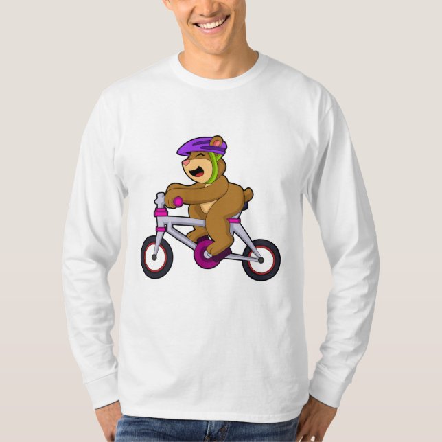 T-shirt Ours avec vélo et casque (Devant)