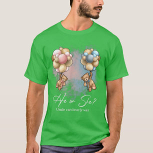 T-shirt Ours Ballons Oncle peut attendre avant la révélati