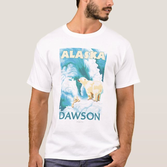 T-shirt Ours blancs et CUB - Dawson, Alaska (Devant)
