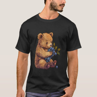 T-shirt Ours Bleuet Faune Baie Fruit Art Cute B
