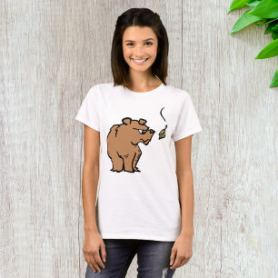 T-shirt Ours Brown avec chute de la feuille d'automne joli