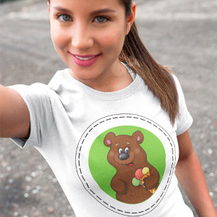 T-shirt Ours Brown Avec Crème Glaciaire