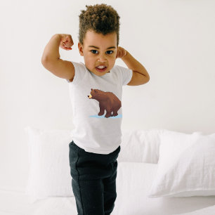 T-shirt ours Brown marchant sur la neige