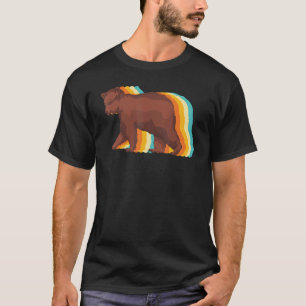T-shirt Ours Brun  Faune Rétro Animaux Forestiers Ours