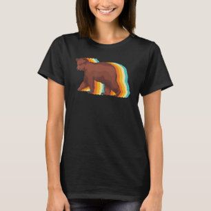T-shirt Ours Brun  Faune Rétro Animaux Forestiers Ours
