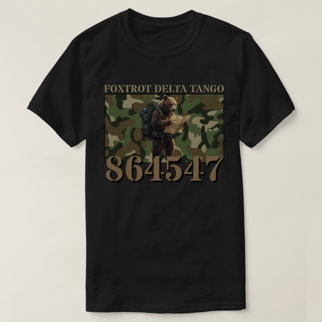 T-shirt Ours Camo Delta Tango Foxtrot (Design devant)