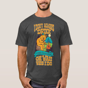 T-shirt Ours camping boire de la bière voyage tipsy bu nat