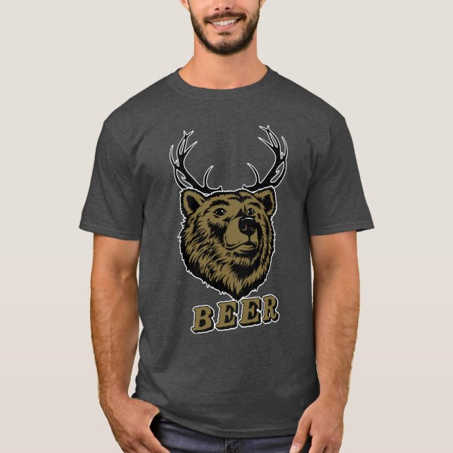 T-shirt Ours + Cerf = Bière ? (Devant)