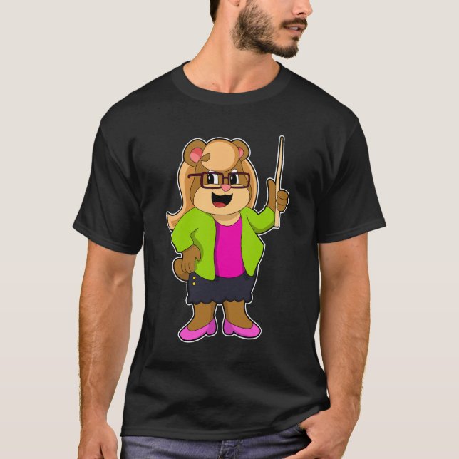 T-shirt Ours comme enseignant avec lunettes (Devant)
