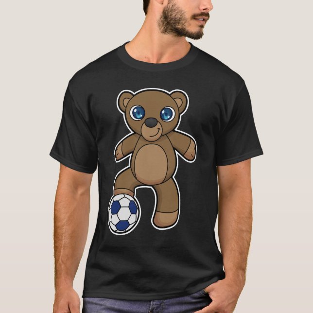 T-shirt Ours comme joueur de football avec balle de footba (Devant)