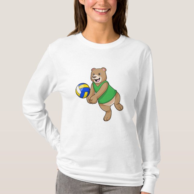 T-shirt Ours comme joueur de volleyball avec Volleyball (Devant)