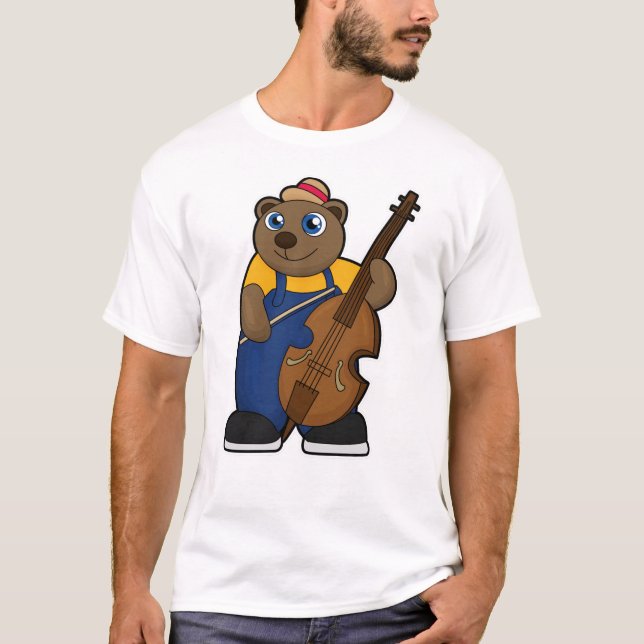 T-shirt Ours comme musicien avec guitare (Devant)