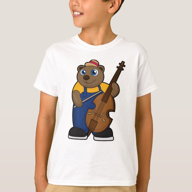 T-shirt Ours comme musicien avec guitare (Devant)