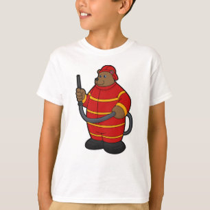 T-shirt Ours comme pompier avec tuyau