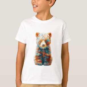 T-shirt Ours Cub Artistique Abstrait Vibrant Enfants