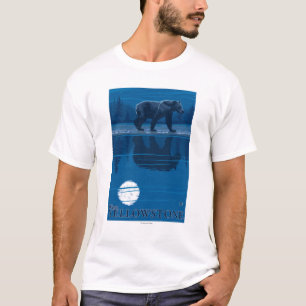 T-shirt Ours dans le clair de lune - Yellowstone