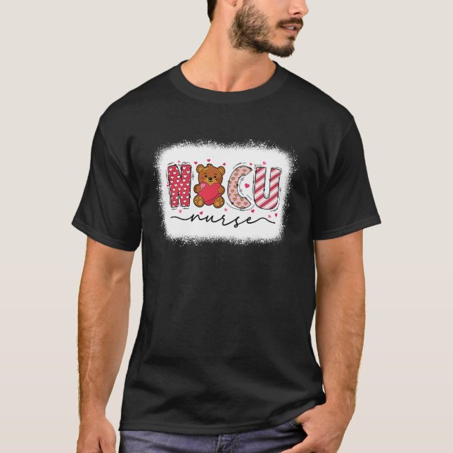 T-shirt Ours de coeur mignon NICU Infirmière NICU Infirmiè (Devant)