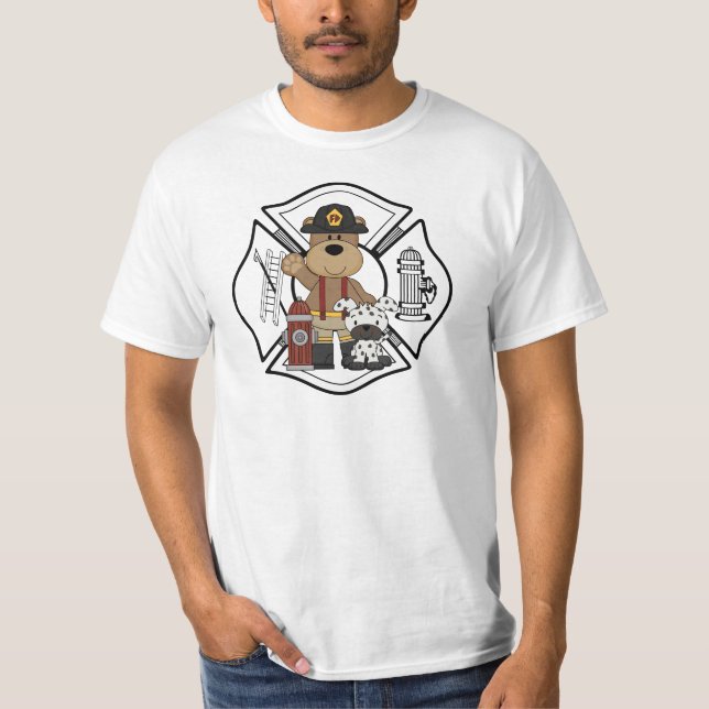 T-shirt Ours de département du feu de sapeur-pompier (Devant)