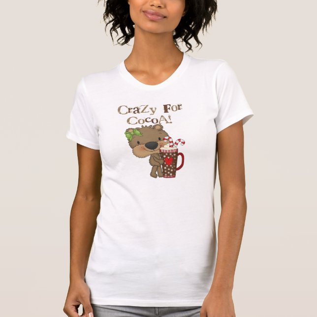 T-shirt Ours de fille fou pour le cacao (Devant)