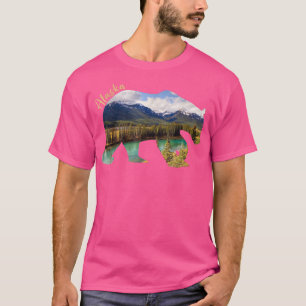 T-shirt Ours de l'Alaska - Ours grizzli avec montagnes de