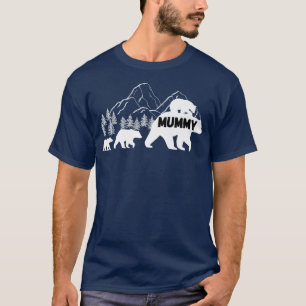T-shirt Ours de maman avec petits coucher de soleil Vintag