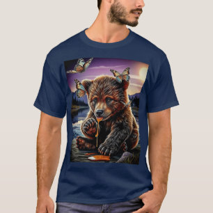 T-shirt Ours de miel et papillons