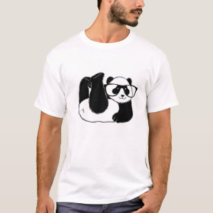 T-shirt Ours de Panda mignonne portant des lunettes