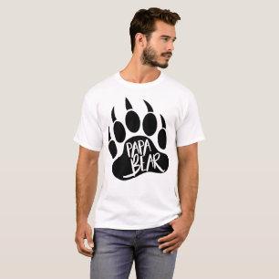 T-shirt Ours de papa - empreinte de patte d'ours gris