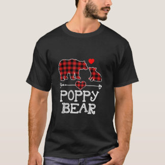 T-shirt Ours de pavot Pyjama de Noël Buffle Rouge Plaid Fa