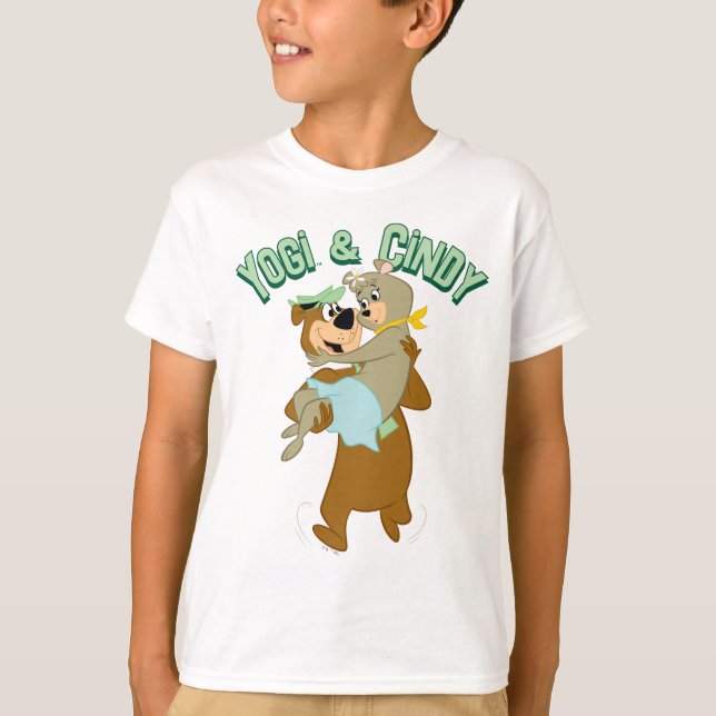 T-shirt Ours de Yogi portant un ours de Cindy (Devant)