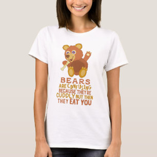 T-shirt Ours drôle câlin alors ils vous mangent l'humour